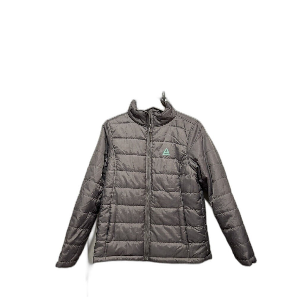 Reebok‎ Kids Unisex XL Plus 18 Gray Dalian Puffer Full Zip Coat Jacket Mock Neck